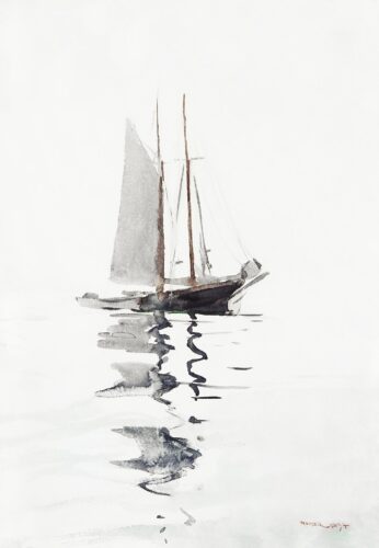 a water color painting boat
